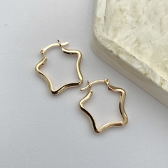 Argola Estrela Banhado a Ouro 18k