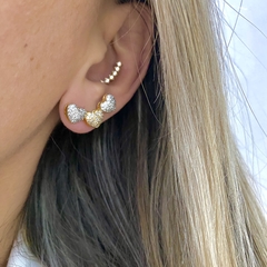BRINCO EAR CUFF LOVE THREE BANHADO A OURO 18K - comprar online