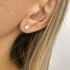 Brinco Gota Cristal Banhado a Ouro 18k
