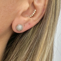 Brinco Esferas Cravejado Banhado a Ouro 18k(G) - comprar online