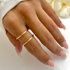 Anel 2 Aros Banhado a Ouro 18k - comprar online
