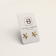 Brinco Estrela do Mar Banhado a Ouro 18k