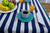 Mantel Matero Lona Clasica Rayas Azules Cinta Bies Aqua