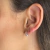 Brinco Argola Click larga vazada detalhe Flor Redonda 9 MM