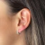 Brinco Argola Click Cravejada Redonda Fina M 1,2 CM