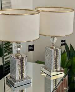VELADOR DIAMANTE CON INCRUSTACIONES DORADAS - SOIE TIENDA DECO