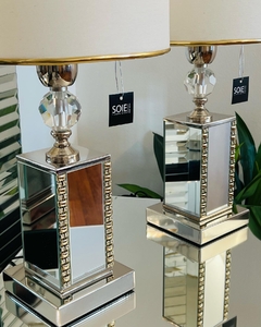 VELADOR ESPEJO CON INCRUSTACIONES DORADAS Y CRISTAL - comprar online