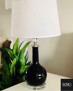 LAMPARA ZARINA NEGRA BASE CRISTAL
