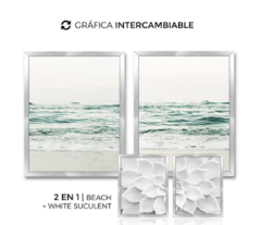 Playa + Suculenta | set x 2 cuadros 40x50cm