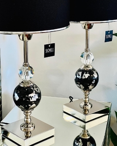 VELADOR BALI NEGRO PLATA Y CRISTAL