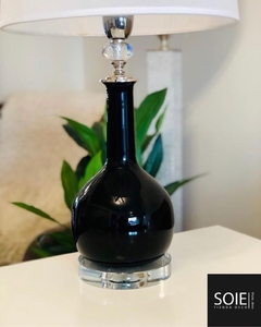 LAMPARA ZARINA NEGRA BASE CRISTAL - comprar online