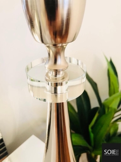Lampara platil base cristal - SOIE TIENDA DECO