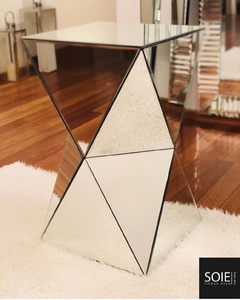 MESA DE ARRIME ESPEJADA SPLIT | 35x35x60CM