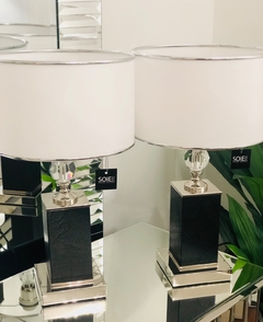 VELADOR FRIDA CUERO NEGRO Y CRISTAL - tienda online