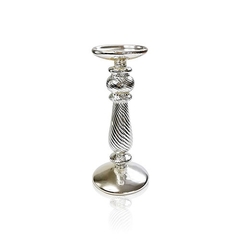 trento l | candelabro de vidrio plata 10x23cm