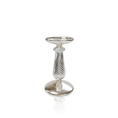 Trento S | candelabro de vidrio plata 10x17cm