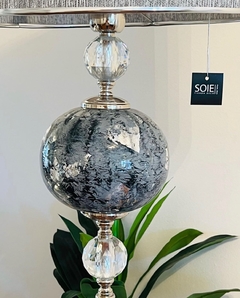 LÁMPARA DE PIE EMPERADOR GRIS PLATA Y CRISTAL - comprar online