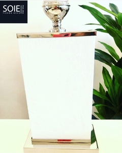 LAMPARA FRIDA RECTANGULAR CUERO BLANCO | ALTURA 64CM - tienda online