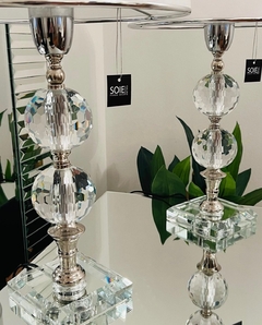 VELADOR STRAUSS BASE DE CRISTAL CON ESFERAS DE CRISTAL | ALTURA 57CM en internet