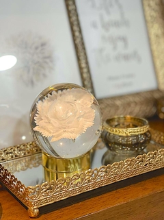 Golden Flower | Esfera con pie oro 8x8cm - comprar online