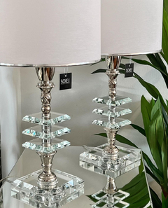 VELADOR STRAUSS BASE Y CUADRADOS DE CRISTAL | ALTURA 45CM