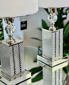 VELADOR FRIDA SILVER CON DETALLES DE STRASS Y CRISTAL