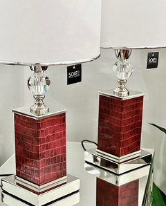 VELADOR FRIDA CUERO CROCO BORDEAUX CON CRISTAL