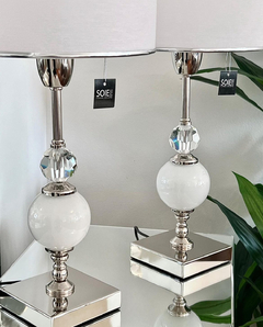VELADOR BALI BLANCO Y CRISTAL