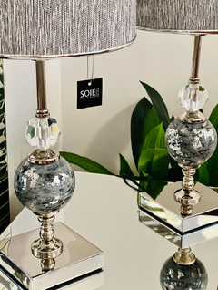 VELADOR BALI GRIS PLATA Y CRISTAL - SOIE TIENDA DECO