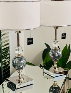 VELADOR BALI GRIS PLATA Y CRISTAL - comprar online