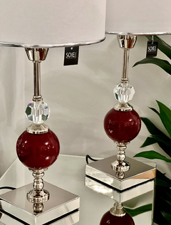 VELADOR BALI BORDEAUX Y CRISTAL