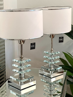 VELADOR STRAUSS STYLE BASE METAL Y CRISTAL | ALTURA 45CM en internet