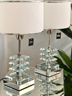 VELADOR STRAUSS STYLE BASE METAL Y CRISTAL | ALTURA 45CM