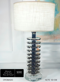 LAMPARA KUALA FINA CROMADA CON BASE DE CRISTAL