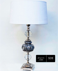 LÁMPARA ADELE GRIS Y PLATA | ALTURA 75CM