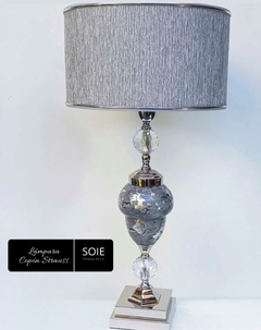 LÁMPARA COPÓN STRAUSS GRIS Y PLATA | ALTURA 75CM