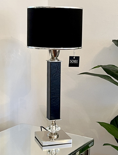 VELADOR BIANCA CUERO NEGRO Y CRISTAL - comprar online