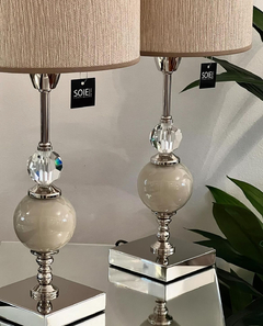 VELADOR BALI GREIGE Y CRISTAL - comprar online