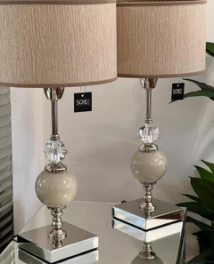 VELADOR BALI GREIGE Y CRISTAL - SOIE TIENDA DECO