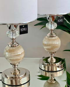 VELADOR BALI PETIT NATURAL CON CRISTAL | ALTURA 40CM