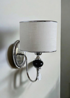 APLIQUE DE PARED NEGRO CON CRISTAL