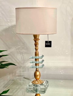 VELADOR STRAUSS GOLD CON BASE Y CUADRADOS DE CRISTAL - comprar online