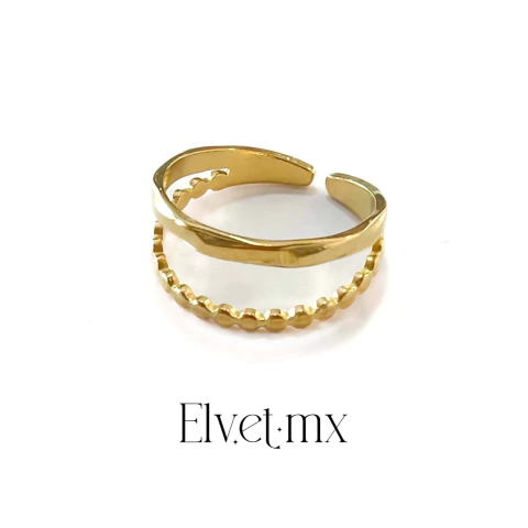 Anillo dorado acero doble - comprar en línea