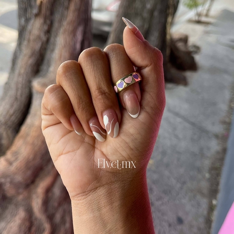 Anillo corazón lila con rosa - comprar en línea