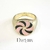 Anillo caramelo negro con rosa - comprar en línea