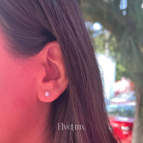 Aretes acero quirurgico con perla 5MM