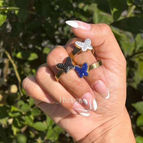 Anillo mariposa con zirconia - comprar en línea