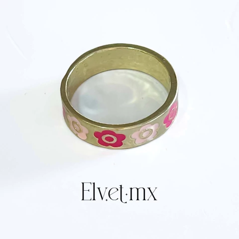 Anillo flores rosas - comprar en línea