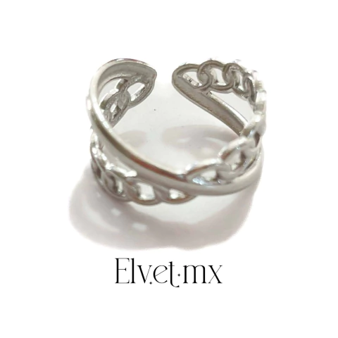 Anillo eslabones plata cruzado - comprar en línea
