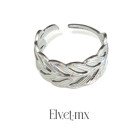 Anillo hojas doble